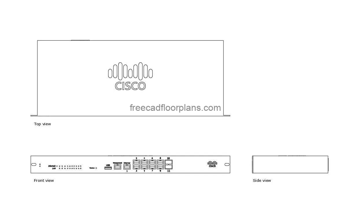 CISCO Firewall Free CAD Drawings