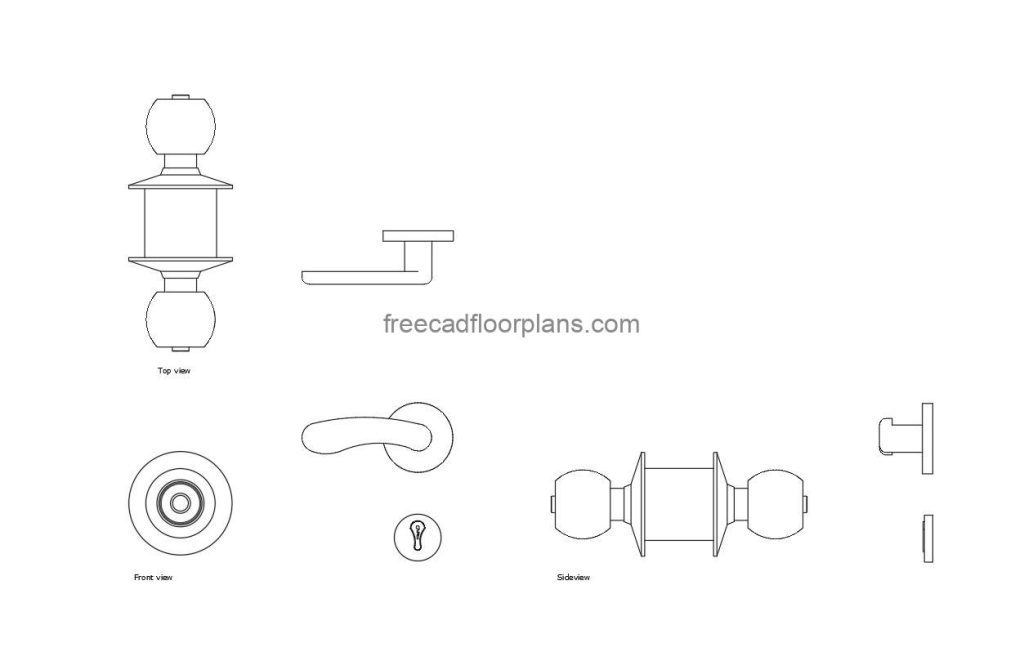 Door Knobs Free CAD Drawings