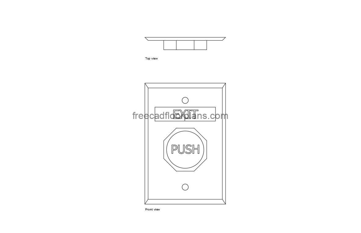 Exit Push Button Free CAD Drawings