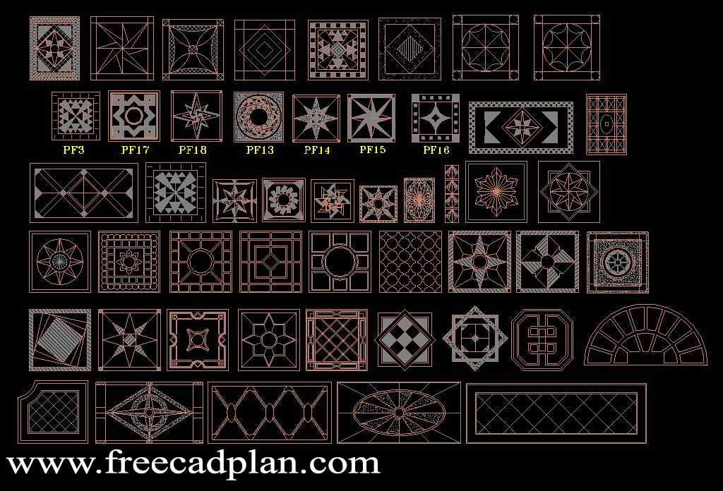 Architecture Pattern dwg cad block free download free cad plan