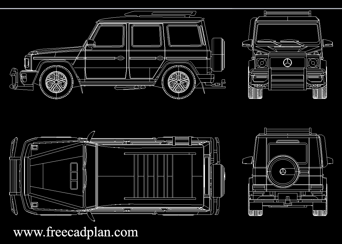 Mercedes Benz G Class G63 AMG 2020 dwg CAD Block free cad plan