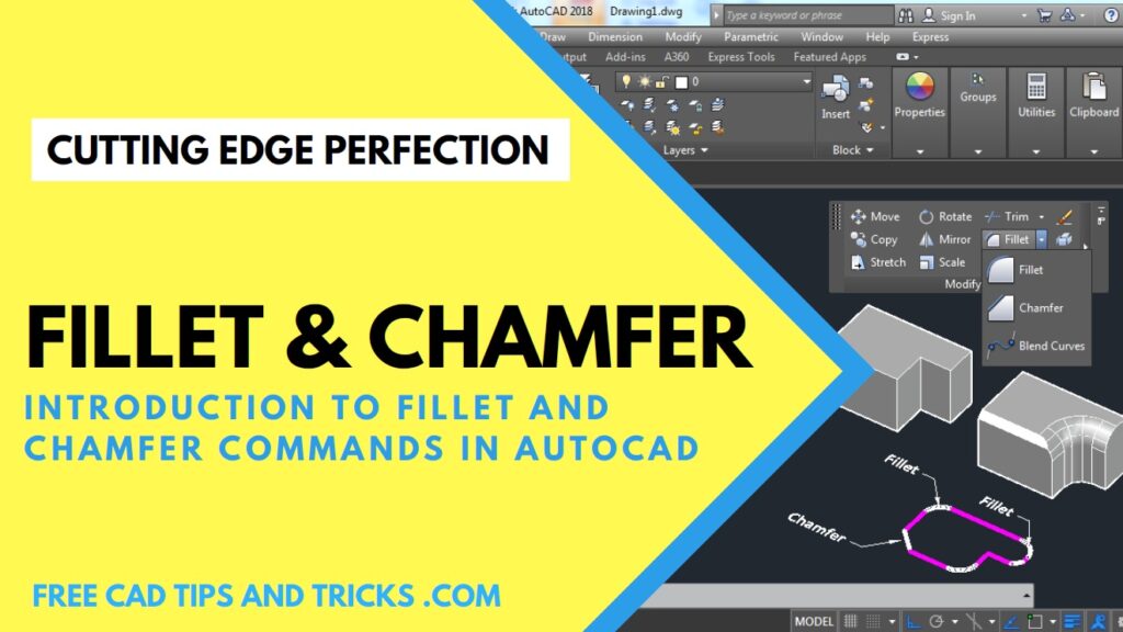 Fillet and Chamfer Commands in AutoCAD Free Cad Tips And Tricks
