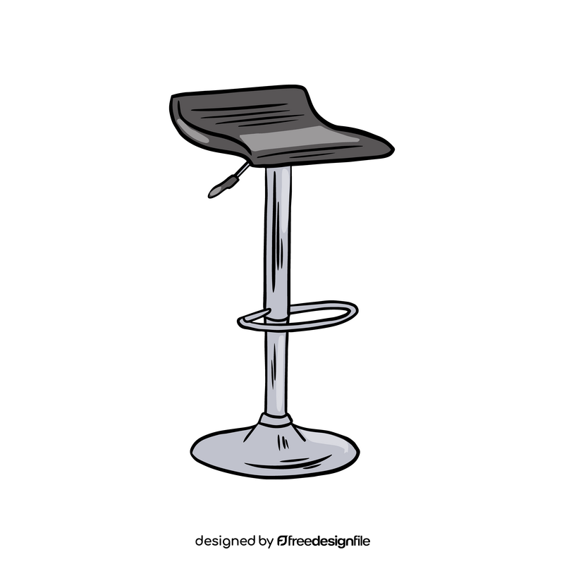Adjustable Height Low Back Bar Stool clipart vector free download