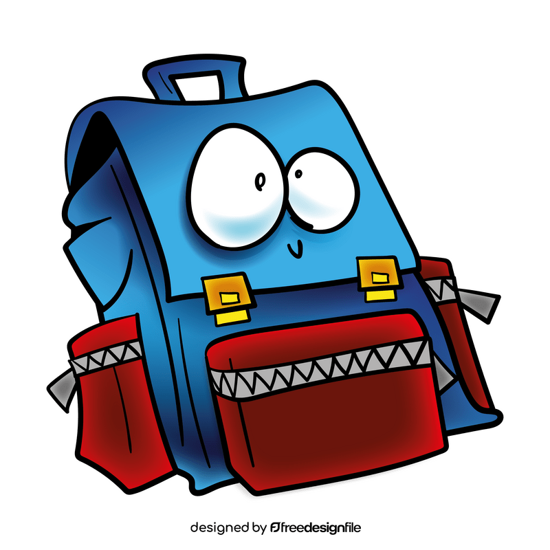 Backpack cartoon clipart vector free download