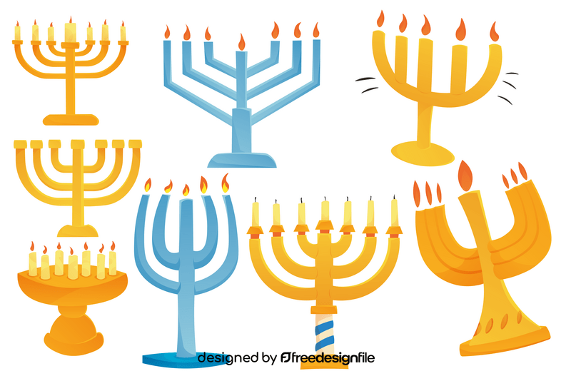 Menorah set vector free download