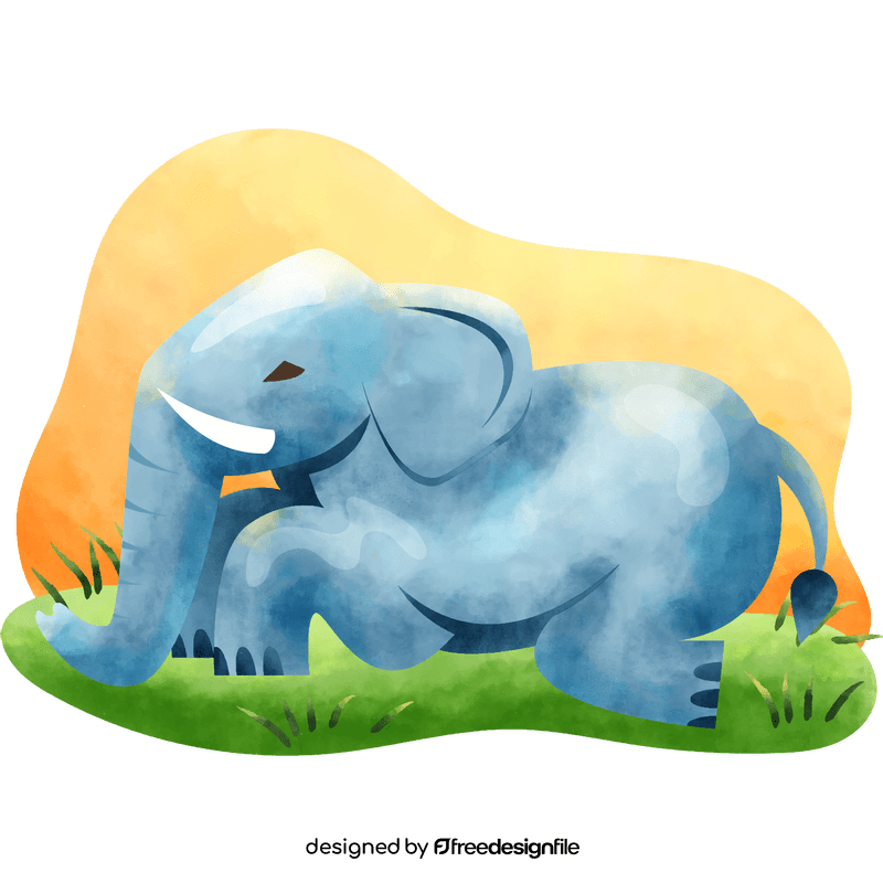 Elephant lying down vector free download