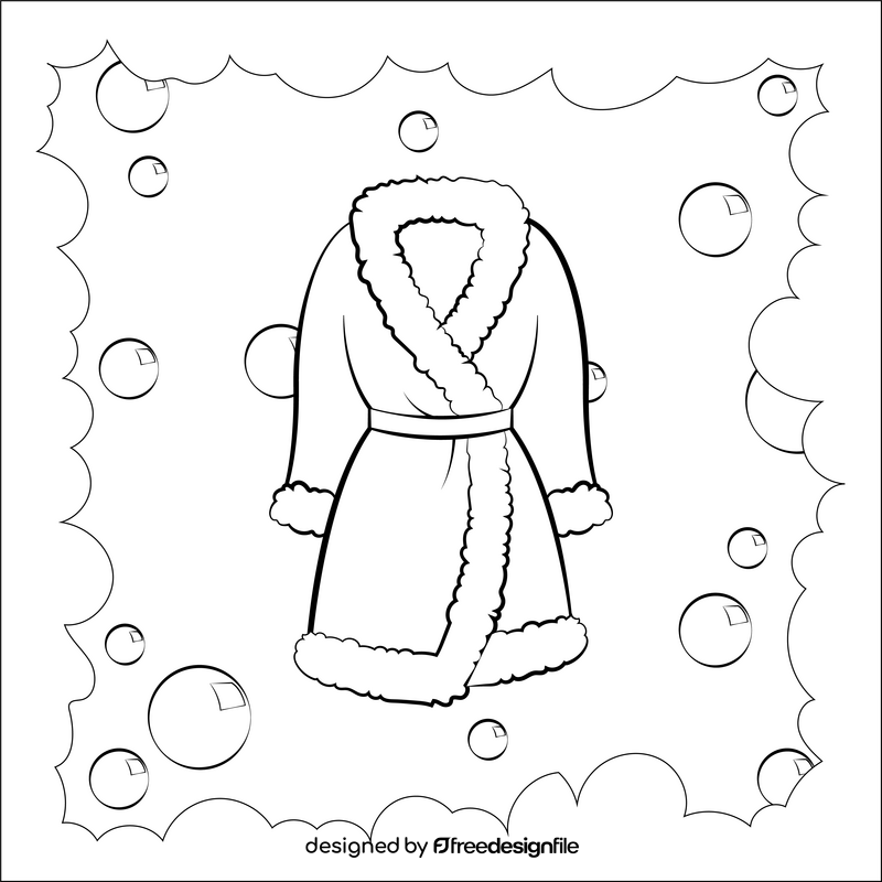Bathrobe black and white vector free download