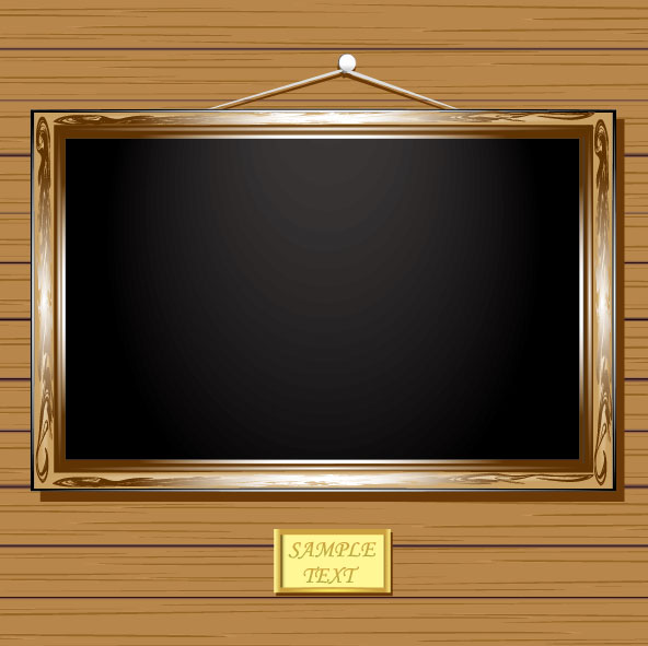 Set of Vintage wooden Photo Frame vector 03 free download