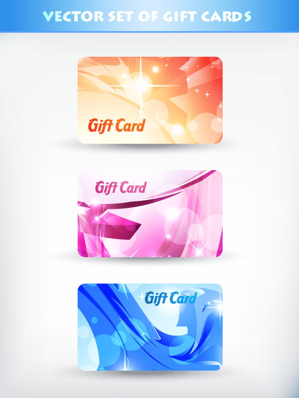Bright gift cards design elements vector graphic 01 free download