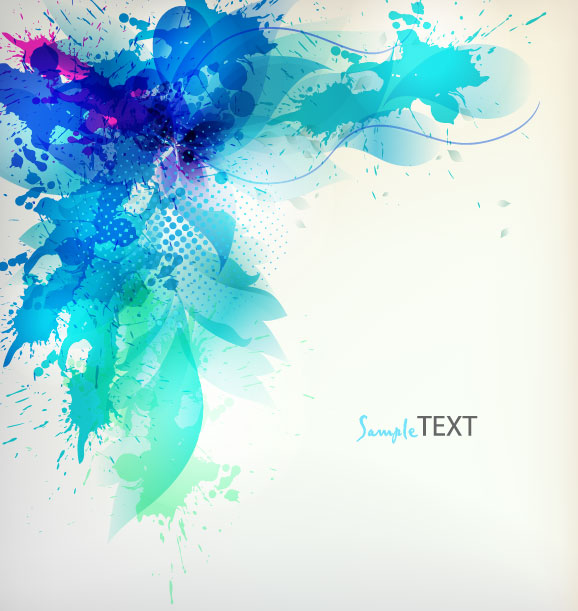 Splash color flower backgrounds vector 04 Vector Background free download