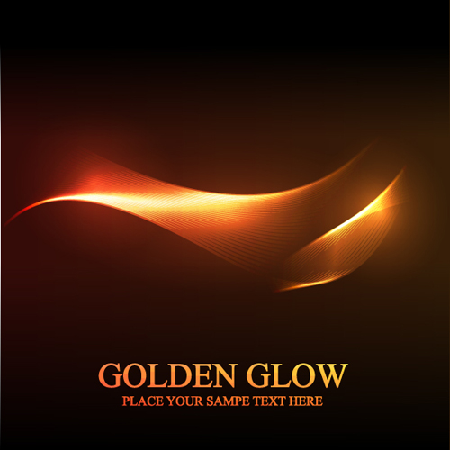 Set of golden glow Backgrounds vector graphic 01 free download