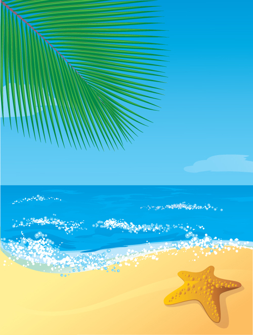 Sunny beach design vector background 06 Vector Background free download