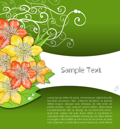 Creative Flowers and you text backgrounds vector 02 free download