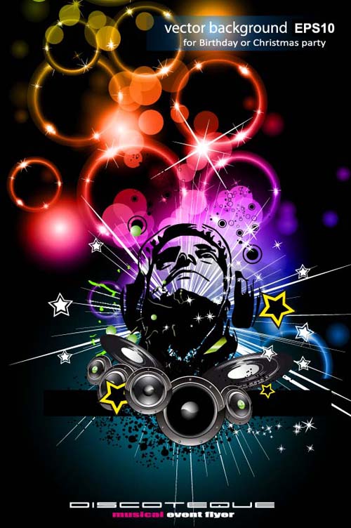 Set of musical event flyer backgrounds vector 09 free download