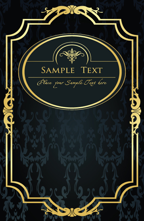 Gold lace frame vector set 02 Vector Frames & Borders free download