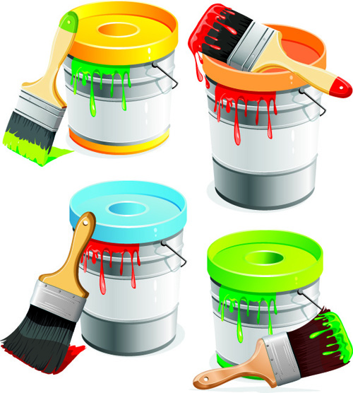 Colorful Paint elements art vector 06 free download