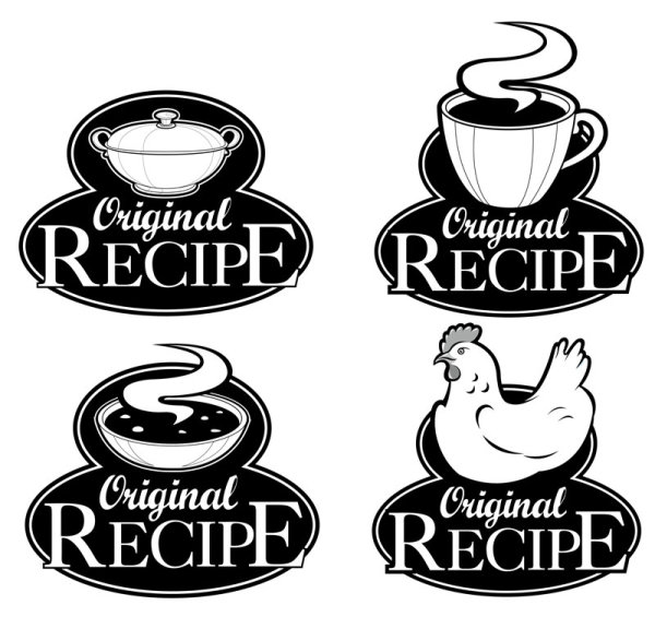 Set of recipe labels vector 05 free download