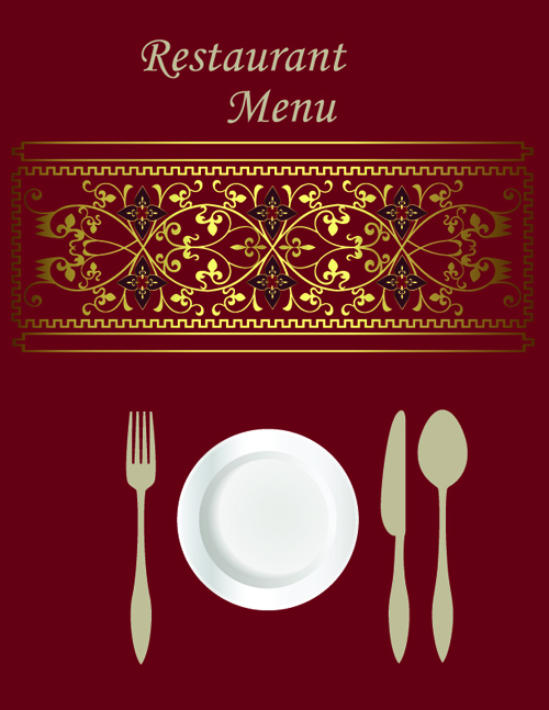 Exquisite Restaurant menu cover vector set 01 Vector Cover free download