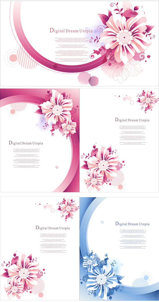 Flowers arc poster background vector free download