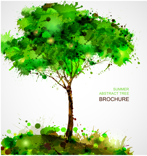 Creative Watercolor tree vector 03 Vector Plant free download