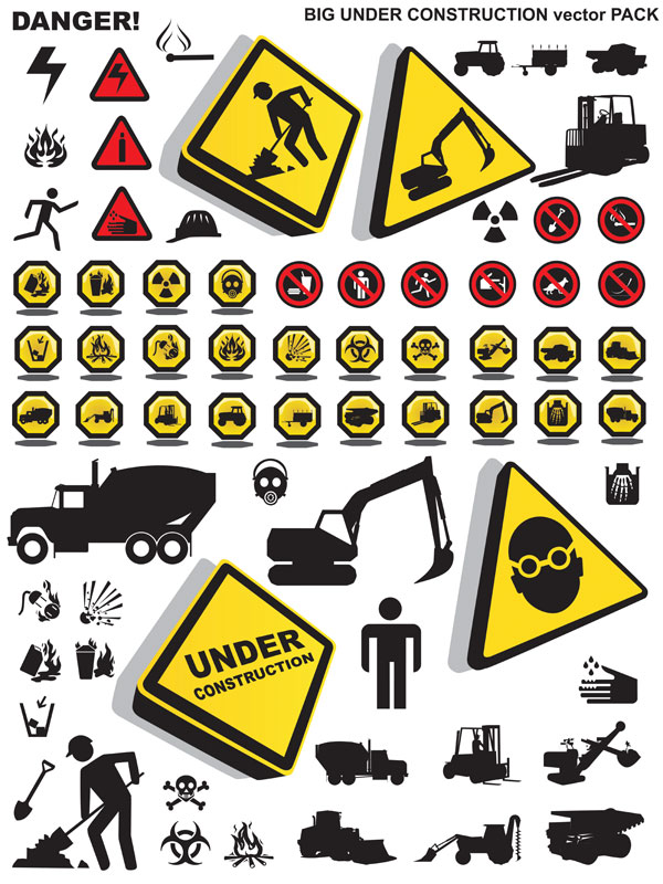 Construction safety Icons vector free download