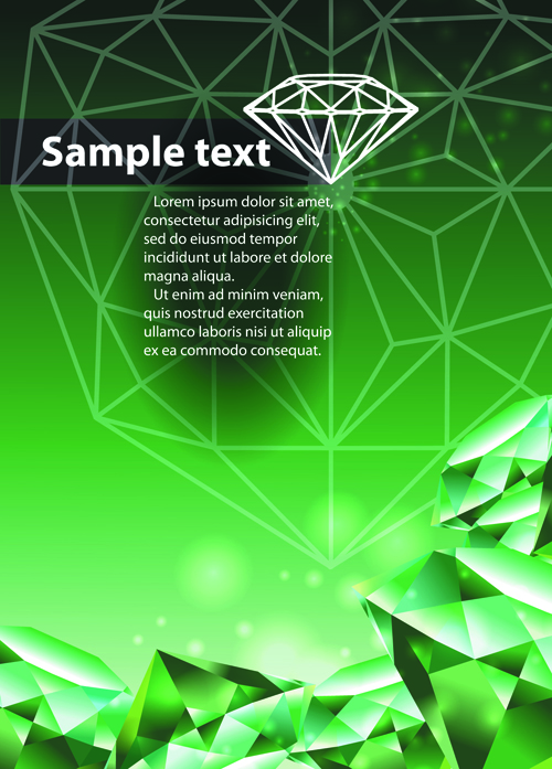 Green Diamond Backgrounds vector 01 Vector Background free download