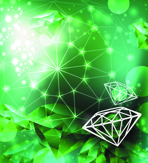 Green Diamond Backgrounds vector 03 Vector Background free download