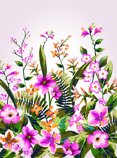 Watercolor Flowers vector 04 free download