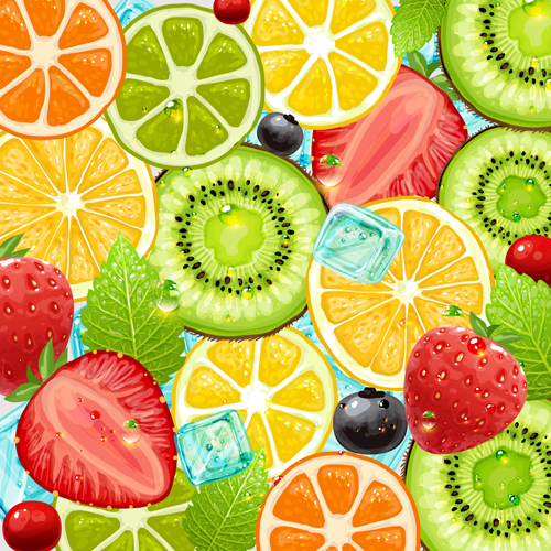 Summer Fruits backgrounds vector 04 free download