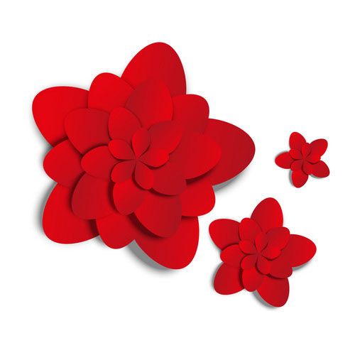 Red paper flower vector free download