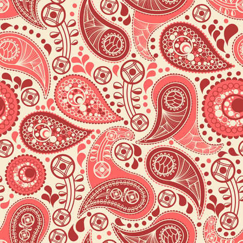 Ornate paisley pattern vector 05 free download