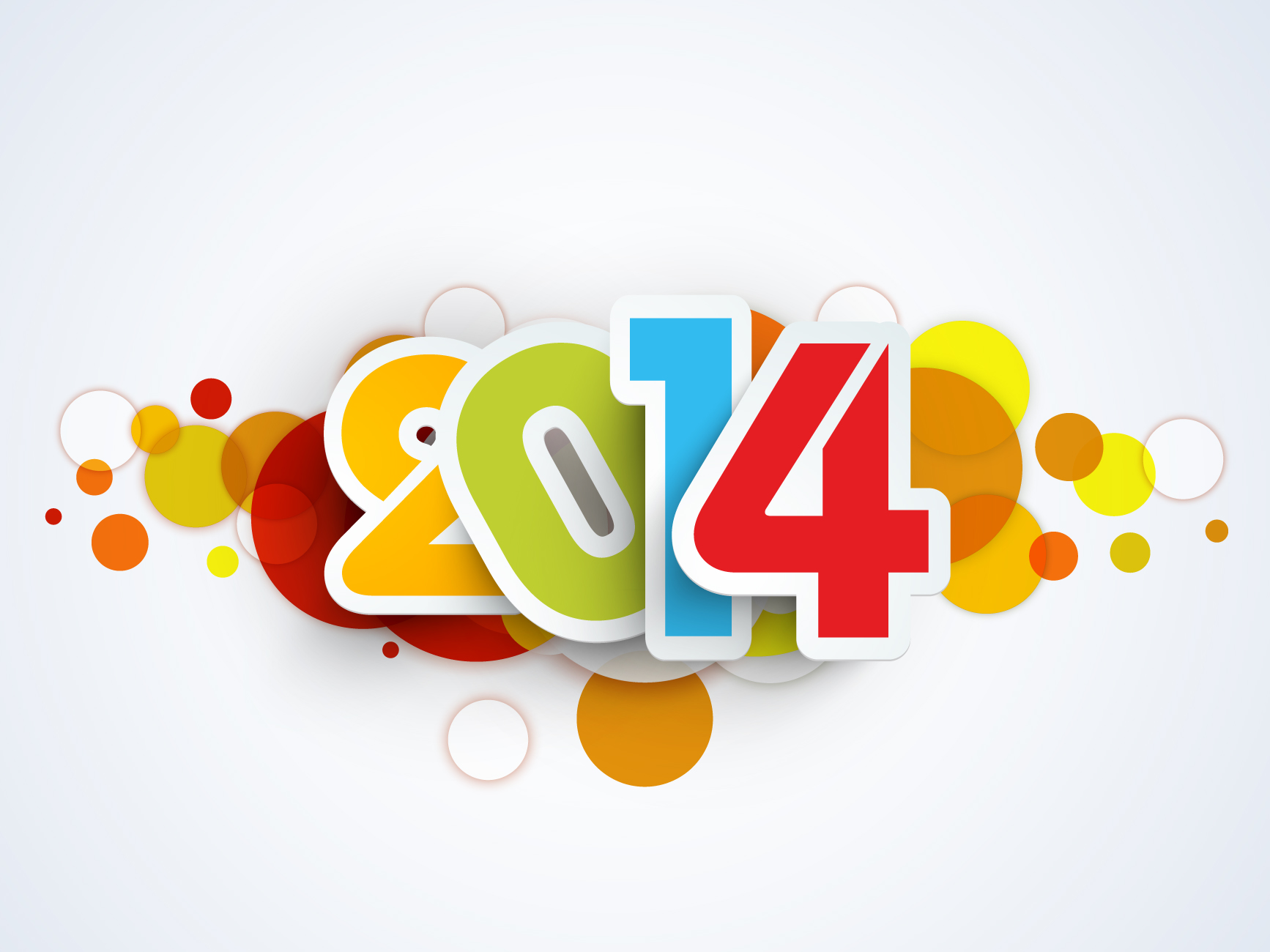 Creative 2014 New Year vector background set 01 free download