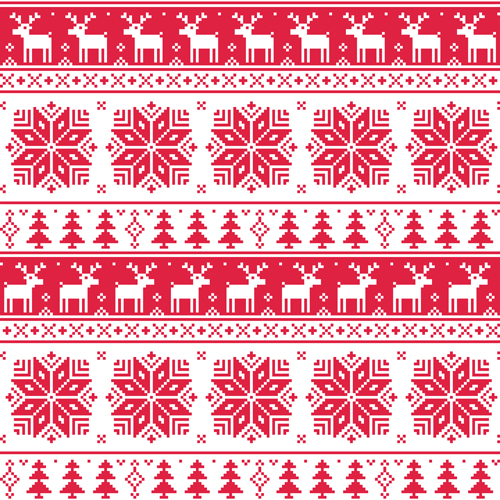 Christmas patterns vector set 03 free download