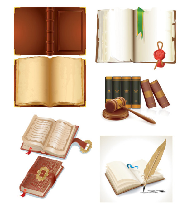 Vintage book design elements vector set free download