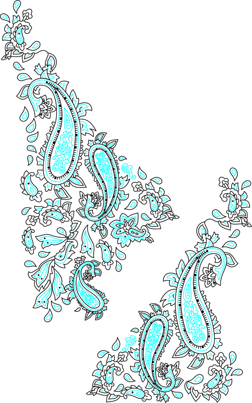 Paisley floral pattern vector free download