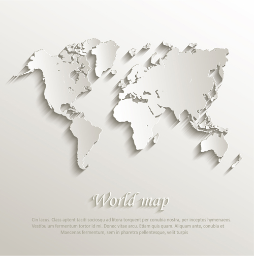 Paper world map creative design vector Vector Maps free download
