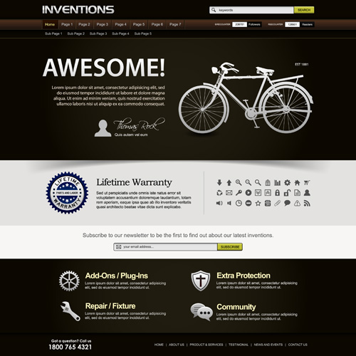 Bike website template vector material 02 free download