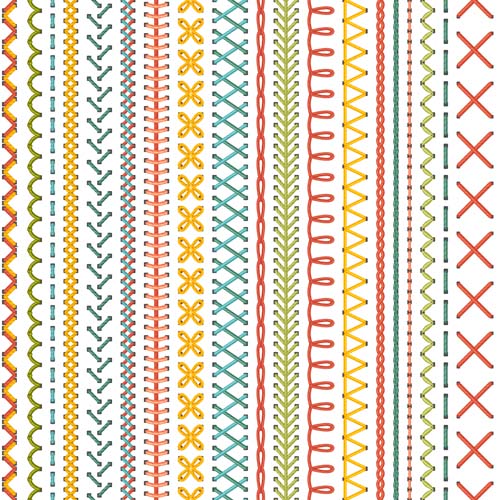 Sewing colored border seamless vector 02 free download