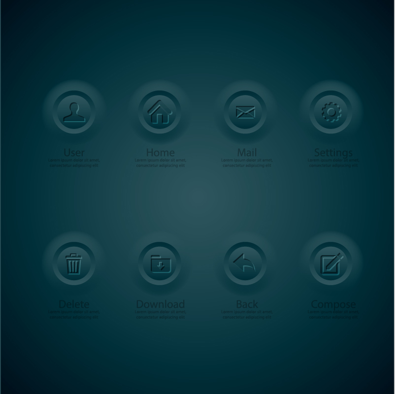 Dark green website menu button vector free download