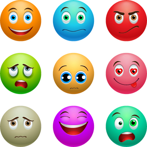 Colored emoticons Icons set free download