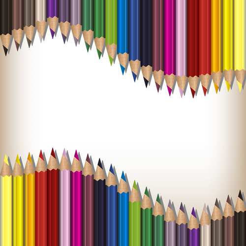 Colorful pencils backgrounds vector set 10 free download