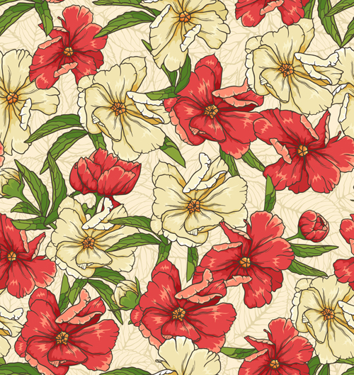 Vintage flower patterns vector graphics 03 Vector Flower free download