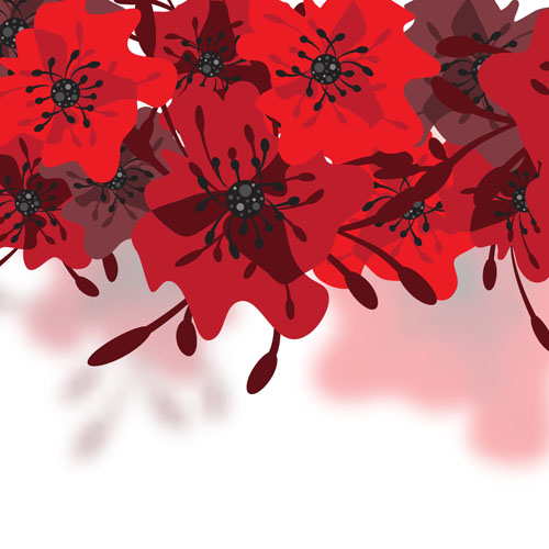 Hand drawn red flower backgrounds vector 10 free download