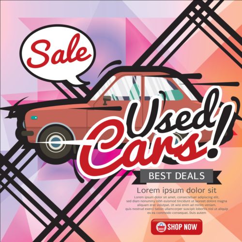 Used Cars Sale poster vector free download