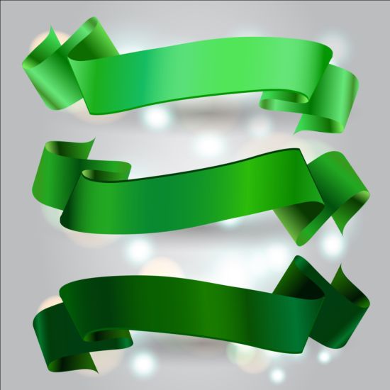 Dynamic green ribbons vectors material free download