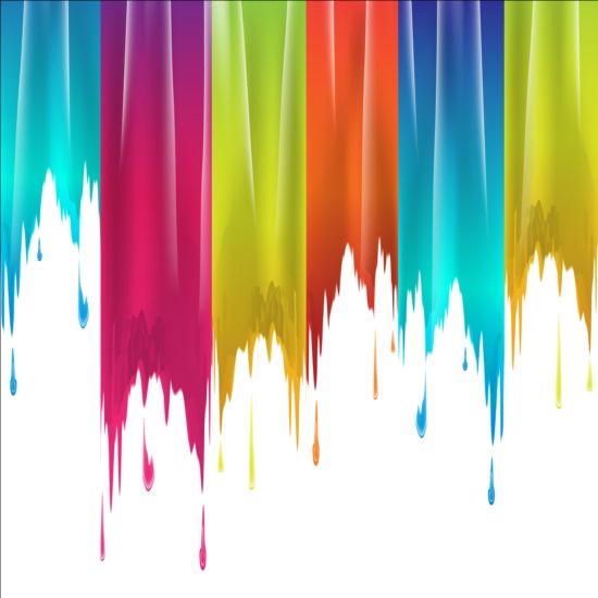 Colored paints drip background vector 04 free download