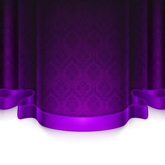 Beautiful purple curtain vector free download