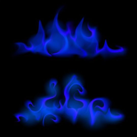 Blue fire flame vector set 01 free download
