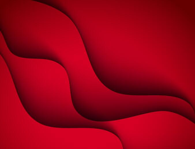 Red wavy background abstract vector free download