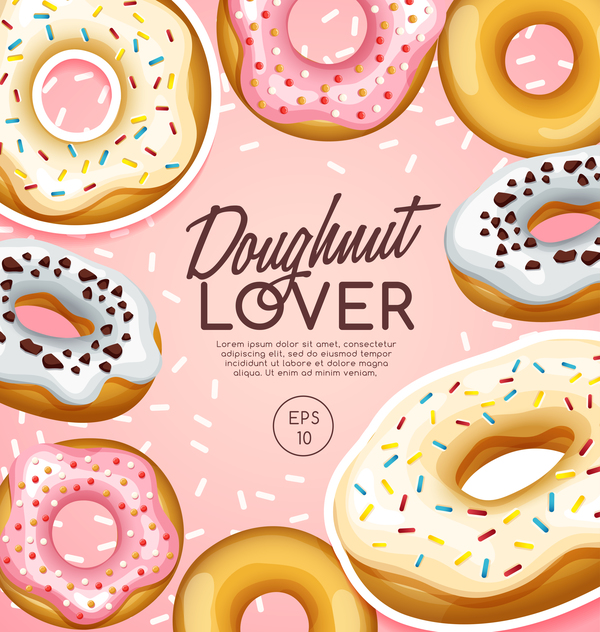 Doughnut poster template creative vector 01 free download